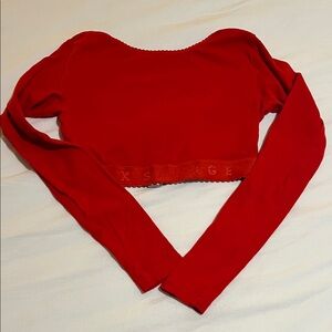 Savage X Fenty Fiery Red Long Sleeve Crop Top